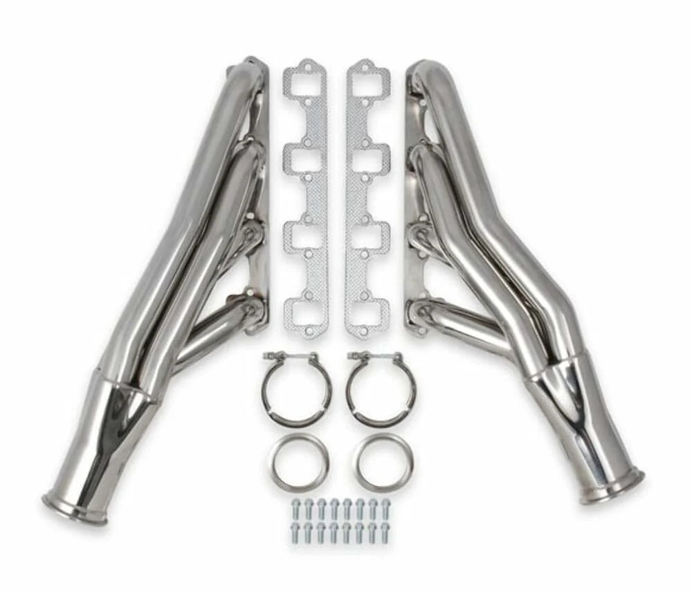 Small Block Ford Turbo Headers Polished 304 Stainless Steel SBF (Down And Forward) Primary Tube Diameter 1-7/8 Inch Collector Diameter 3 Inch FlowTech
