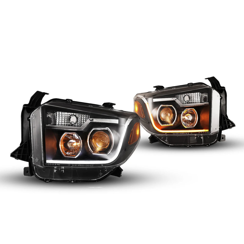 1421 TOYOTA TUNDRA PROJECTOR DTR SEQUENTIAL HEAD LIGHTCHROME/CLEAR (FOR BASE MODEL)