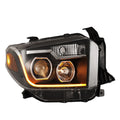 1421 TOYOTA TUNDRA PROJECTOR DTR SEQUENTIAL HEAD LIGHTCHROME/CLEAR (FOR BASE MODEL)