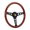 Momo Indy Steering Wheel 350 mm - Magoany Wood/Brshd Black Spokes