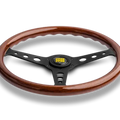 Momo Indy Steering Wheel 350 mm - Magoany Wood/Brshd Black Spokes