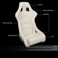 NRG FRP Bucket Seat White Vinyl Material (Large)