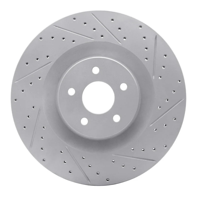 R1 16-18 Ford Focus Front Right Drilled & Slotted Geoperformance Rotor