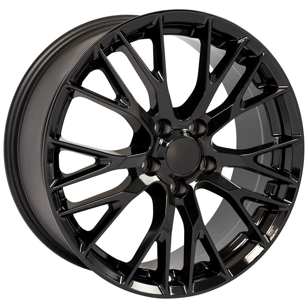 19 IN REPLICA WHEEL CV22 FITS CHEVROLET CORVETTE C7 Z06 RIM 19X8.5 BLACK WHEEL