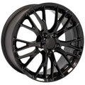 19 IN REPLICA WHEEL CV22 FITS CHEVROLET CORVETTE C7 Z06 RIM 19X8.5 BLACK WHEEL