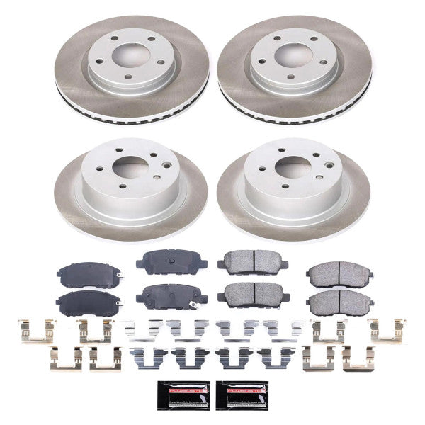 Power Stop 13-18 Nissan Sentra Front and Rear Semi-Coated Rotor Kit