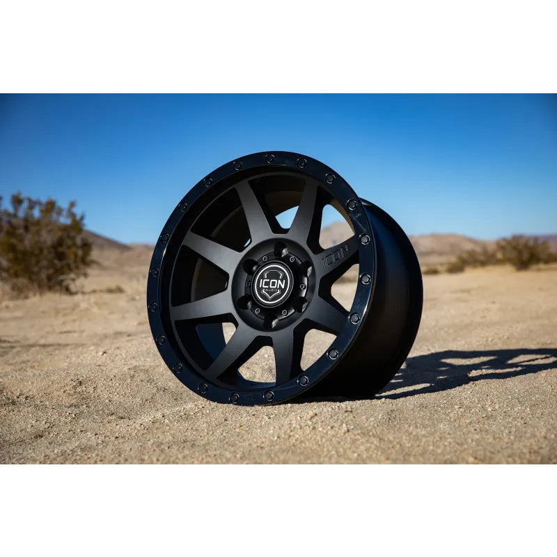 ICON Rebound 18x9 6x5.5 0mm Offset 5in BS 106.1mm Bore Double Black Wheel