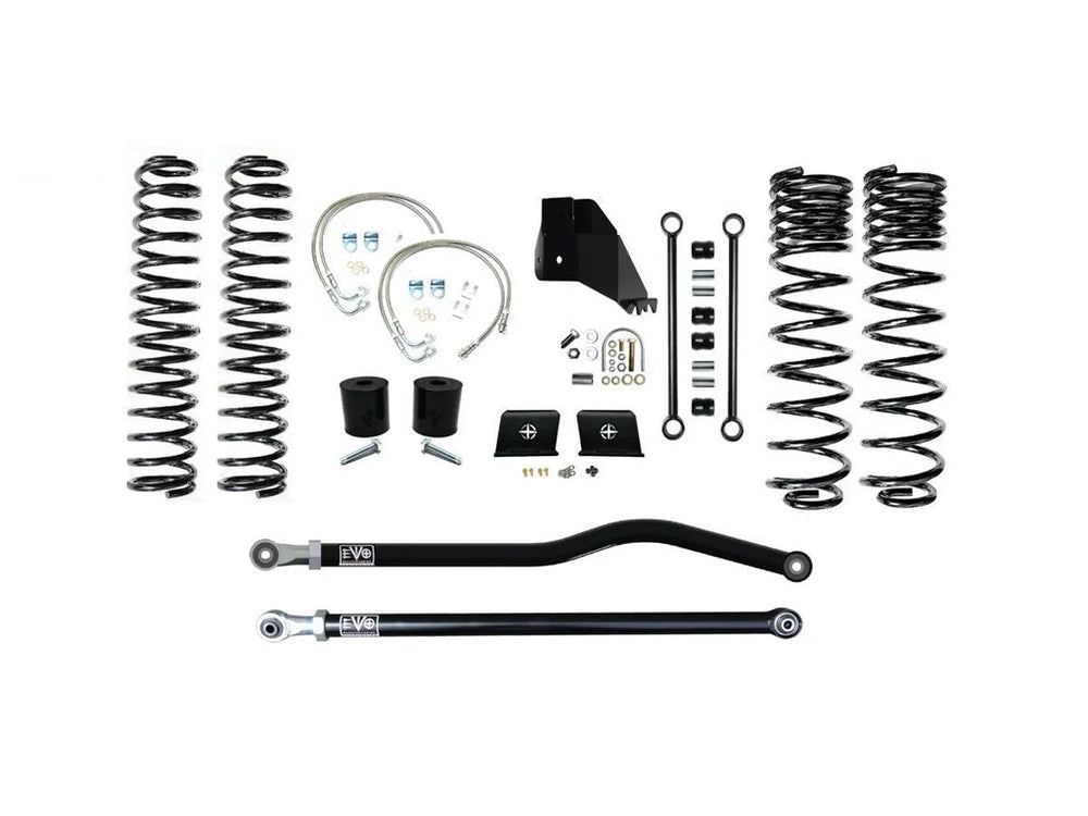 EVO 4.5 HEAVY DUTY GAS JT GLADIATOR LIFT KIT ENFORCER SYSTEM - Stage 4 w/ CUSTOM Black Shocks