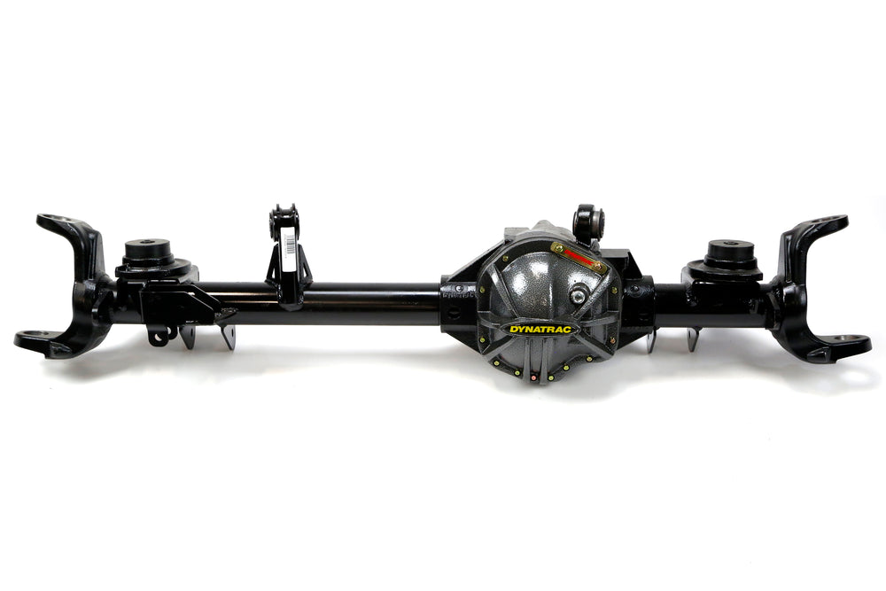 ~(340 lbs. 84X24X24)~ Pro Rock 44 Unlimited Front Axle Assembly 2007-2018 Jeep JK Eaton ELocker4 5.13 RandP 1350 Yoke Extra Caster .50 XD Wall Raised Track Bar Brkt/SS Tabs Loose 65.5 Width ProSteer Ball Joints No Shafts