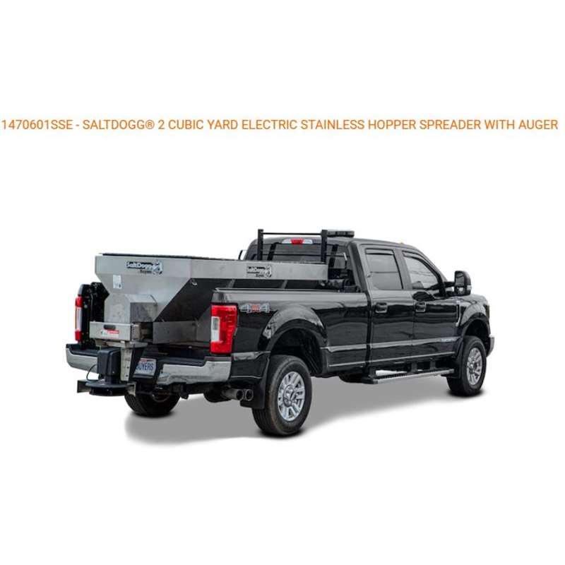 SALTDOGG 2 CUBIC YARD ELECTRIC STAINLESS HOPPER SPREADER WITH AUGER