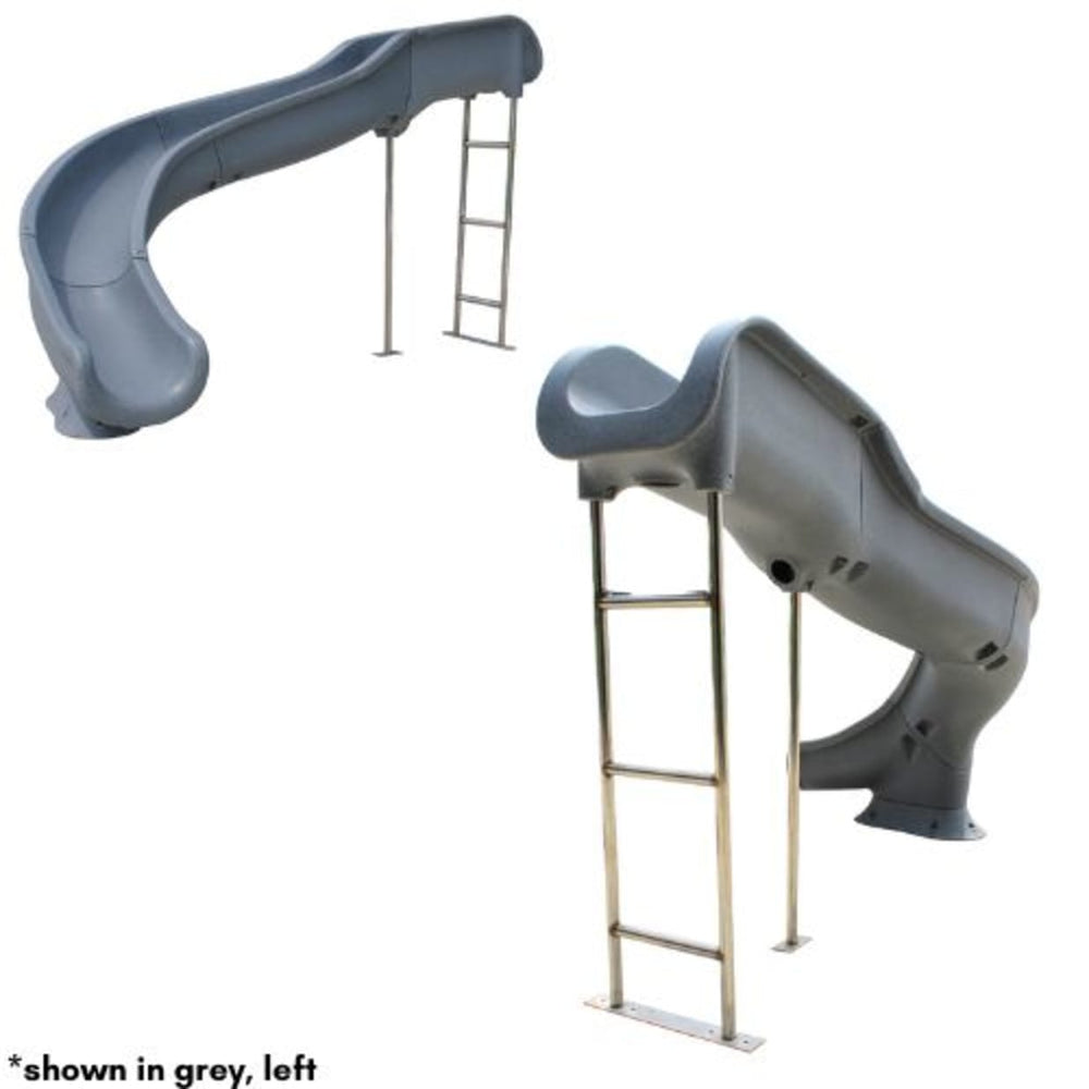 SW17 STANDARD 8FT 2IN RIGHT HAND ROTO MOLDED LANDSCAPE POOL SLIDE GREY