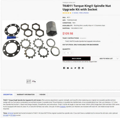 Dana auto part