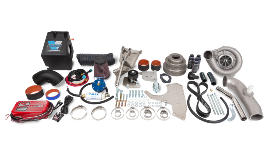 1986-1993 5.0 Mustang H.O. Supercharging System w/V-2 Si-Trim Polished