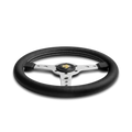 Momo Prototipo Steering Wheel 320 mm - Black Leather/White Stitch/Brushed Alum Spokes