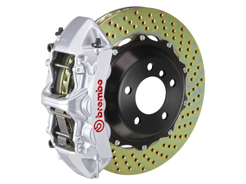 Brembo 22+ Bronco Raptor Front GT BBK 6 Piston Cast 2pc 380x34 2pc Drilled - Silver