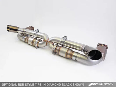 AWE Performance Exhaust for Porsche 997.2 Turbo / S - Polished Silver Quad Tips