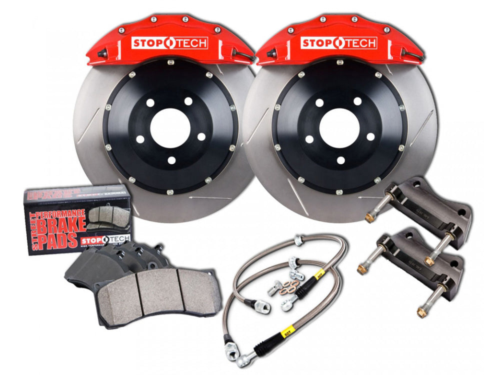 RED CALIPER/SLOTTED ROTOR