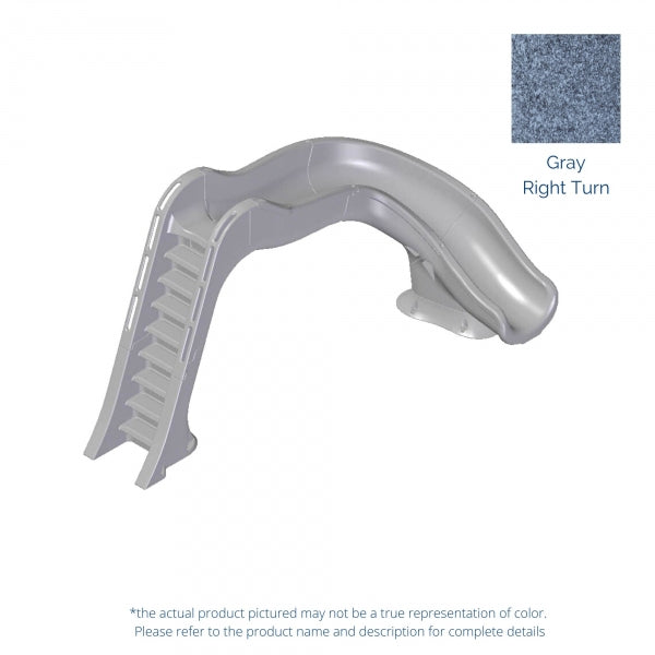SIDEWINDER STANDARD 7FT 8IN LEFT HAND ROTO MOLDED DECK MOUNTED POOL SLIDE GREY