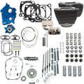 S&S Cycle 2017+ M8 128in CI Oil Cooled Power Pack w/ Chrome Pushrod Tubes w/ Highlight - Wrinkle Blk