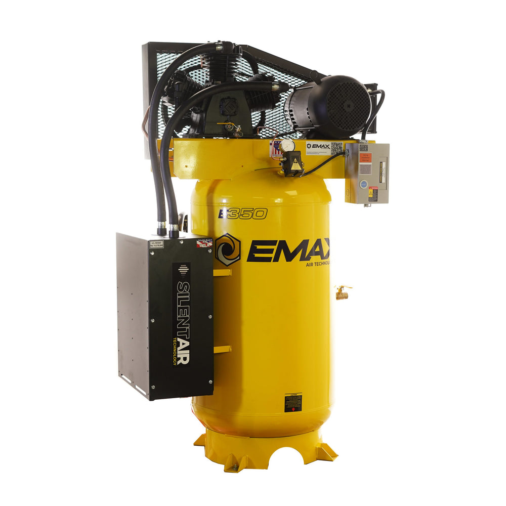 INDUSTRIAL 7.5HP AIR COMPRESSOR 3CYCLE 2 STAGE 1 PHASE 26CFM 80 GAL W/ ISOLATOR PADS