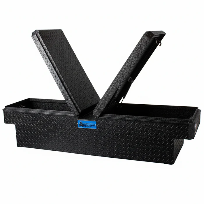 CROSSBODY TOOLBOX 16X20X70 DIAMOND PLATE GULL WING TEXTURED BLACK