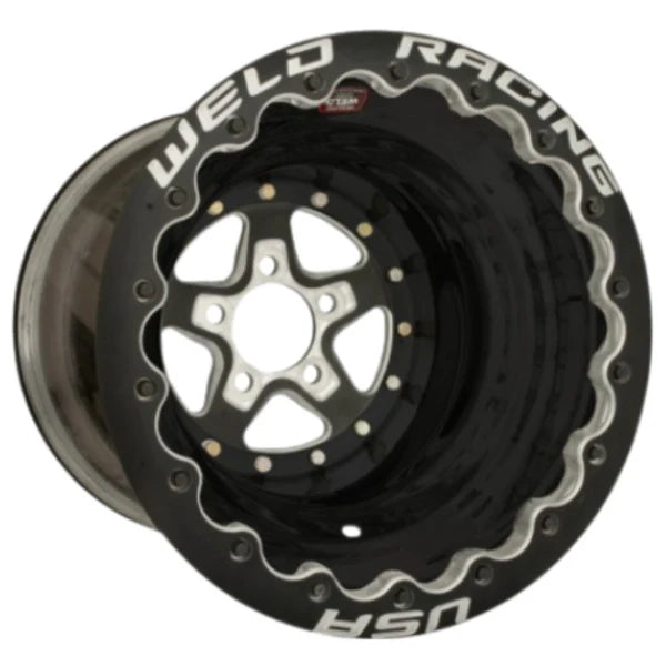 Weld Alumastar Pro 16x16 / 5x5 BP / 5in. BS Black Wheel - Black Double Beadlock