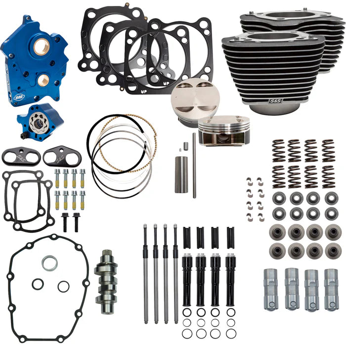 S&S Cycle 2017+ M8 Models 4.250in Bore 550C Cam w/ Black Pushrods Power Pack - Black w/ Highlight