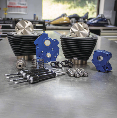 S&S Cycle 2017+ M8 124in CI Oil Cooled Power Pack w Black Pushrod Tubes w/o Highlight - Incl. VVT