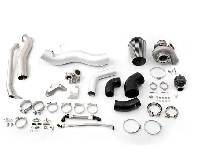 Custom Performance Engineering Ford Mustang EcoBoost 2.3L 15- cp-e Atmosphere Turbo Bare Bones Kit / External Wastegated LRTmani for BorgWarner Turbo ReRoute Downpipe Optional Turbo Tial Stainless Steel