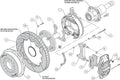 Wilwood AERO4 Rear P-Brake Kit 14.00in Red Small Ford 2.66in Offset