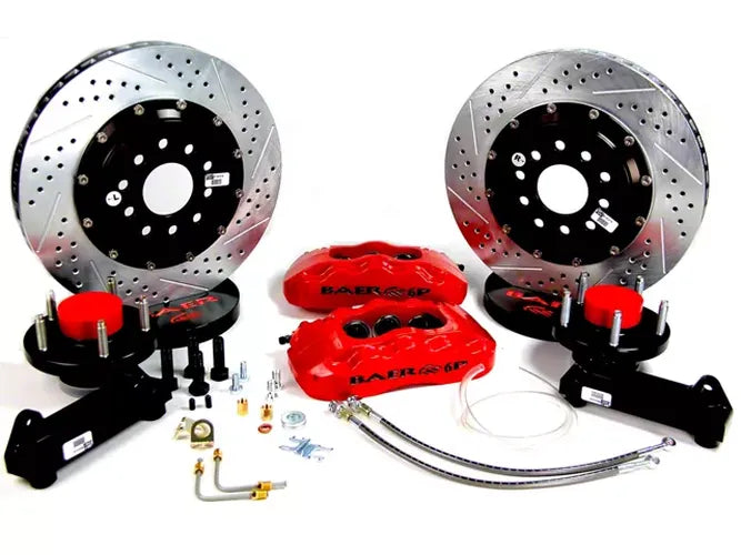 PRO+ 13IN BLACK FRONT BRAKE KIT 5 LUG FOR 19791993 FORD MUSTANG (FOR V8 SPINDLE