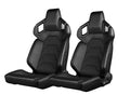 Braum Alpha X Series Sport Seats - Black Black Stitching - Low Base Version - BRR5-BKBS