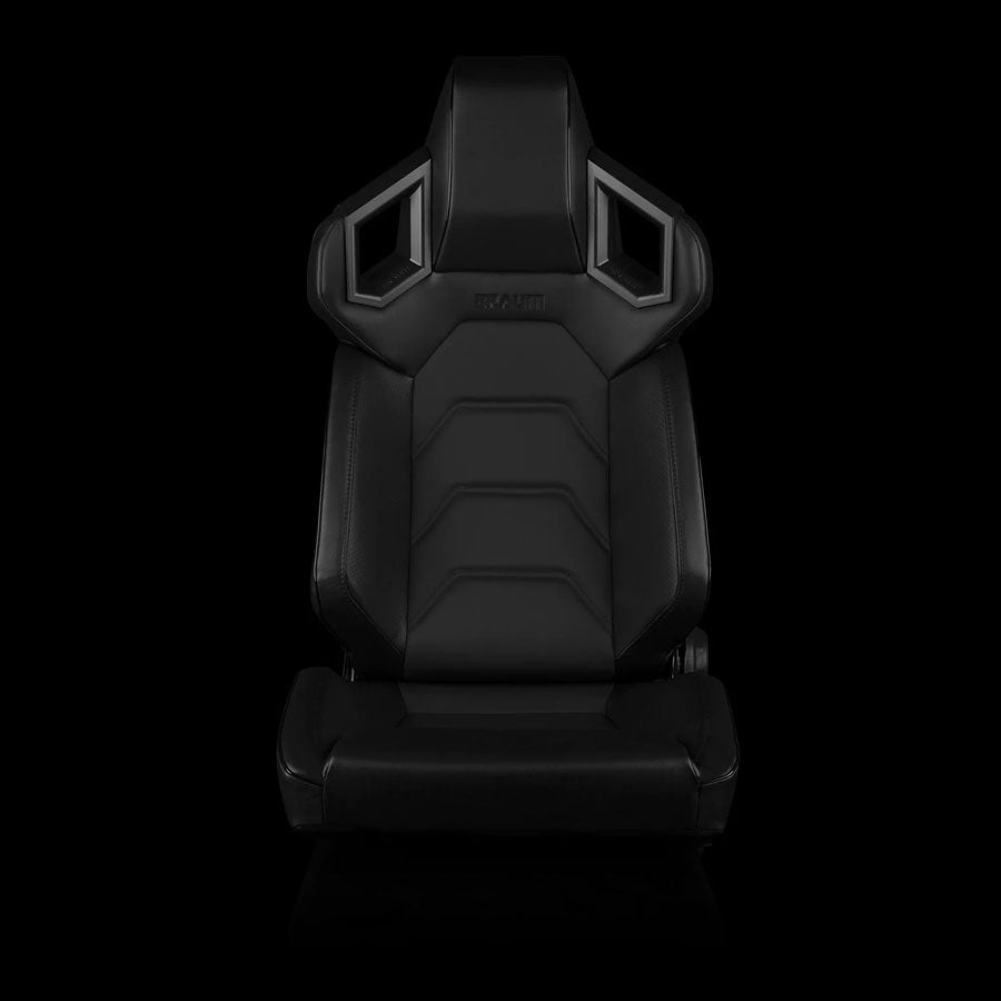 Braum Alpha X Series Sport Seats - Black Black Stitching - Low Base Version - BRR5-BKBS