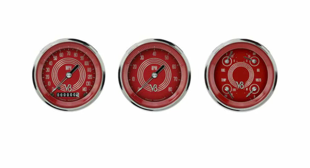 V8 RED STEELIE 5IN SPD/QUAD/TACH-G