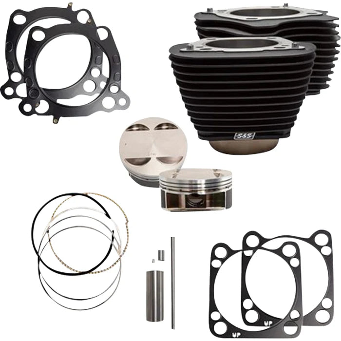 S&S Cycle 2017+ M8 Models 4.250in Bore 4.500in Stroke Cylinder Kit - Wrinkle Black w/o Highlight