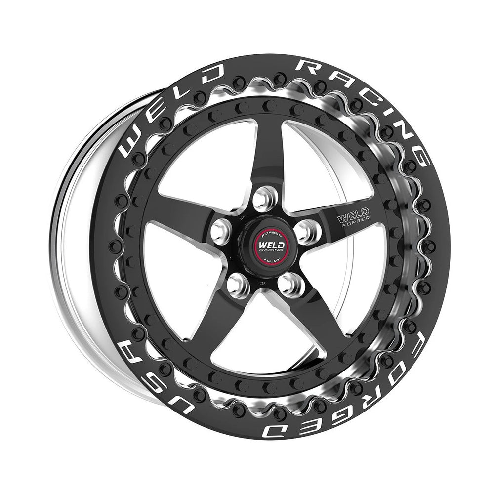Weld Weldstar RT 17x11 / 5x4.75mm BP / 7.7in. BS Black Wheel - Black Single Beadlock