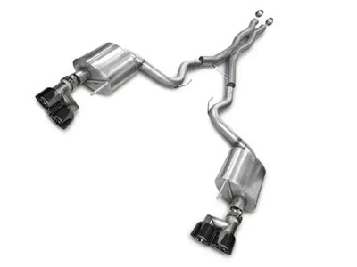 3.0 Inch Axle-Back Touring Dual Exhaust Black 4.0 Inch Tips 15-Present Mustang GT Fastback 5.0L (18-
