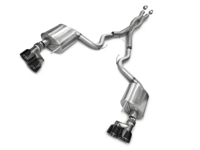 3.0 Inch Axle-Back Touring Dual Exhaust Black 4.0 Inch Tips 15-Present Mustang GT Fastback 5.0L (18-