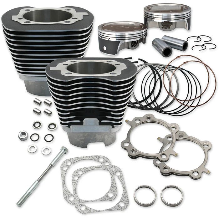 S&S Cycle 07-16 BT 124in Low Compression 4-1/8in Big Bore Kit - Wrinkle Black
