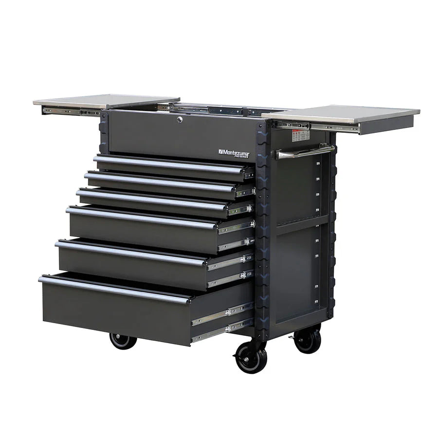 ALUMINUM PRO MECHANICS CART W/TITANIUM ALUMINUM DRAWER PULLSMETALLIC GRAY