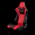 Braum Venom Series Sport Seats - Black and Red Cloth (Red Stitching) - BRR7-BKRD