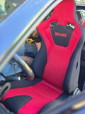 Braum Venom Series Sport Seats - Black and Red Cloth (Red Stitching) - BRR7-BKRD