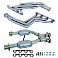 1979-1993 MUSTANG 5.0L 1-5/8 LONG TUBE HEADERS (TITANIUM CERAMIC) PLUS MATCHING SHORT MID X PIPE WITH HIGH FLOW CATALYTIC CONVERTERS