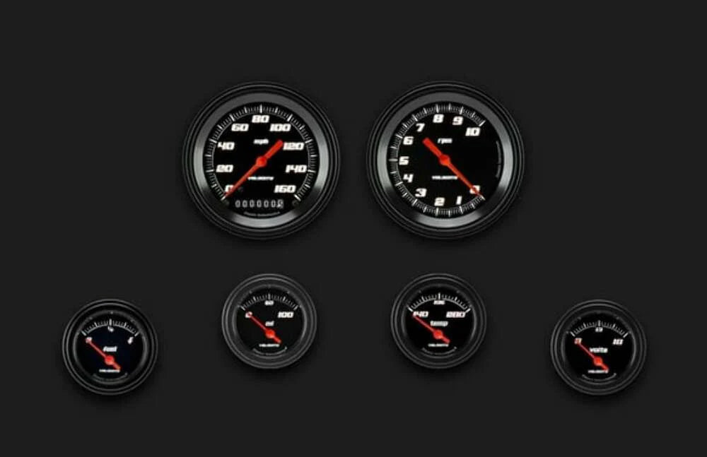 VELOCITY BLACK 6 GAUGE SET-GM