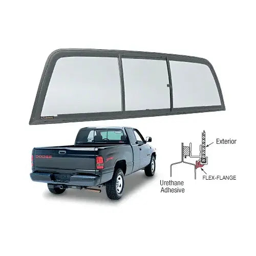 ENCAPSULATED(GLUEIN) MANUAL 3 GLASS SLIDER DY90072PK5 9597 RAM EXT CAB SOLAR TINT