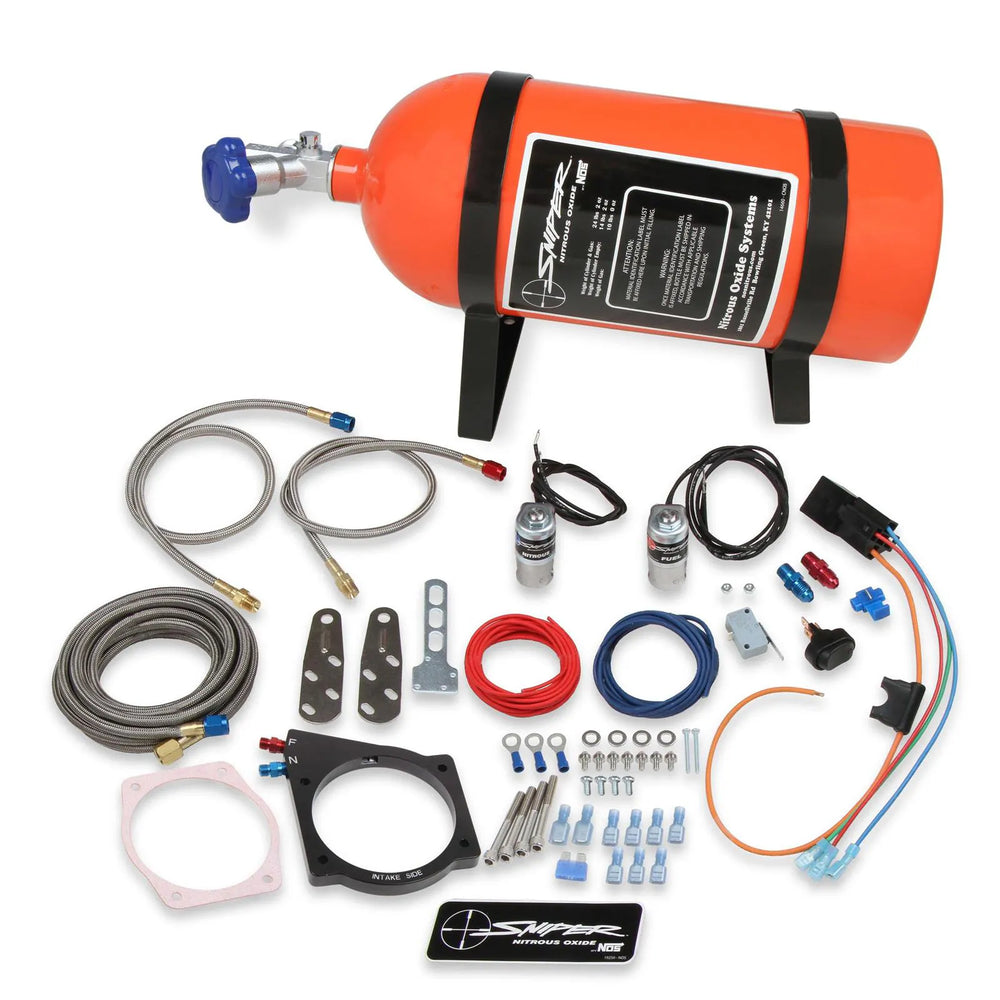 Sniper Plate Wet Nitrous System GM 1997-2012 GM LS 102MM Or 105MM 4-Bolt Throttle Body Includes 10Lb Sniper Orange Bottle Plate And Installation Items NOS