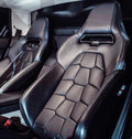 Braum Viper X Series Sport Seats - Black PU Black S374 Red Stitching - BRR3-BKRS3