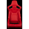 Braum Elite-R Series Sport Seats - Black Polo Cloth (Grey Stitching White Piping) - BRR1R-BFWP