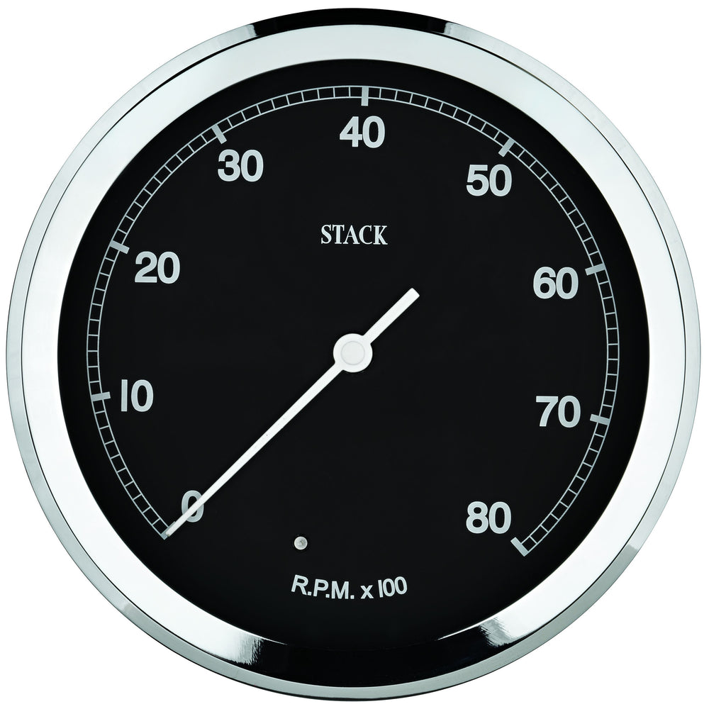 ~(1.9 lbs. 7X6X4)~ TACHOMETER CLASSIC 125MM BLACK 0-8K RPM