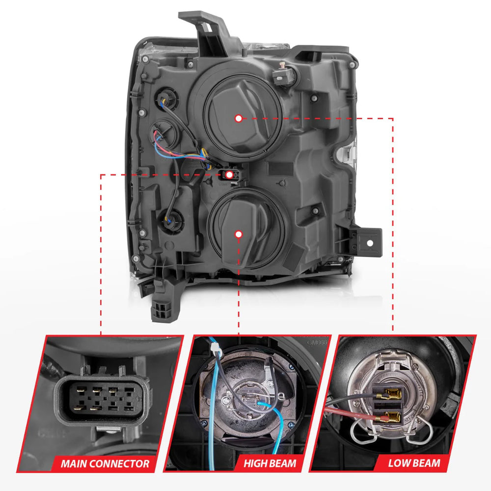 Recon Truck Accessories silver headlights